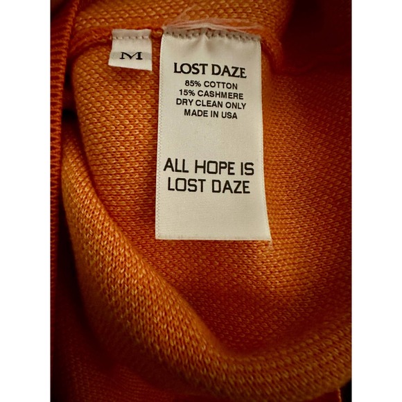 NEW! Lost Daze Men's All Hope Oversized Sweater - Orange MEDIUM - Picture 4 of 4